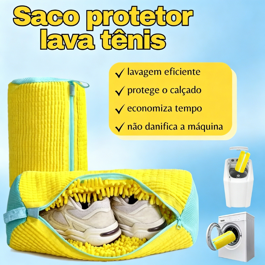 Saco Protetor de Lavar Tênis Sapato Malha Lavanderia Anti Deformação Lavagem Viagem Armazenamento