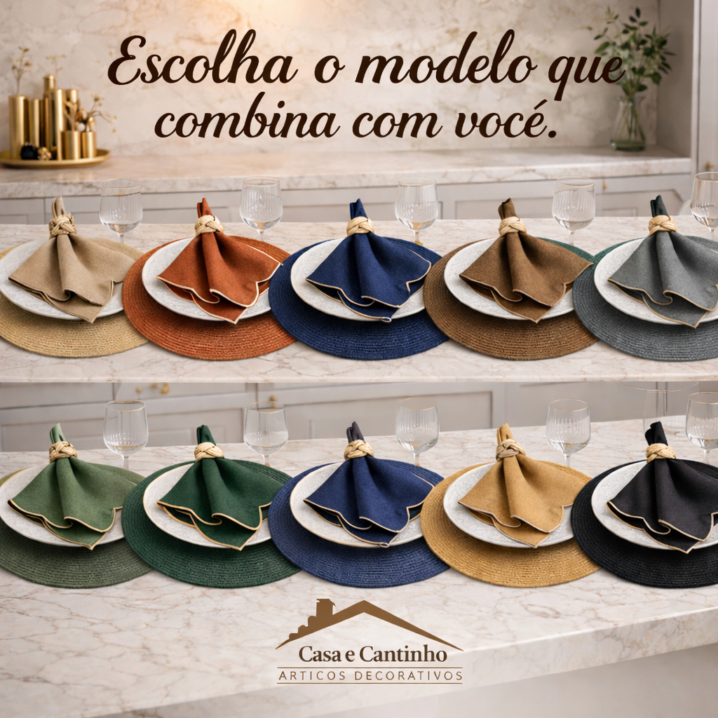 Jogo Americano Redondo 38cm 4 Peças Kit Souplat Mesa Posta Jantar Cozinha Decorada