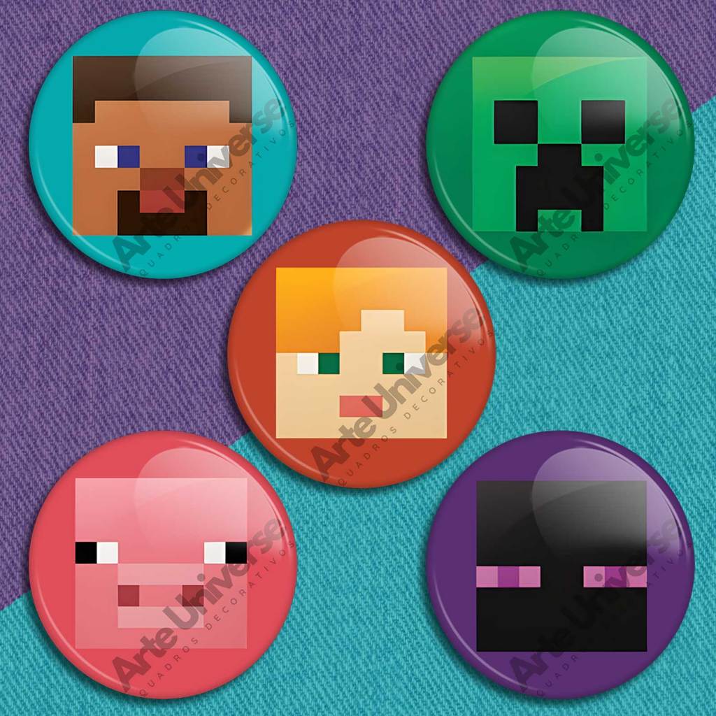 botons Minecraft jogo broche Minecraft personagens kits
