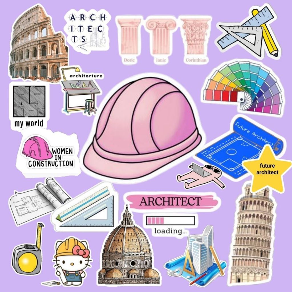 20 Adesivos Stickers Figurinhas Vinil Fosco Aesthetic Arquitetura Arquiteta À prova D'água Kindles Journal Capinhas