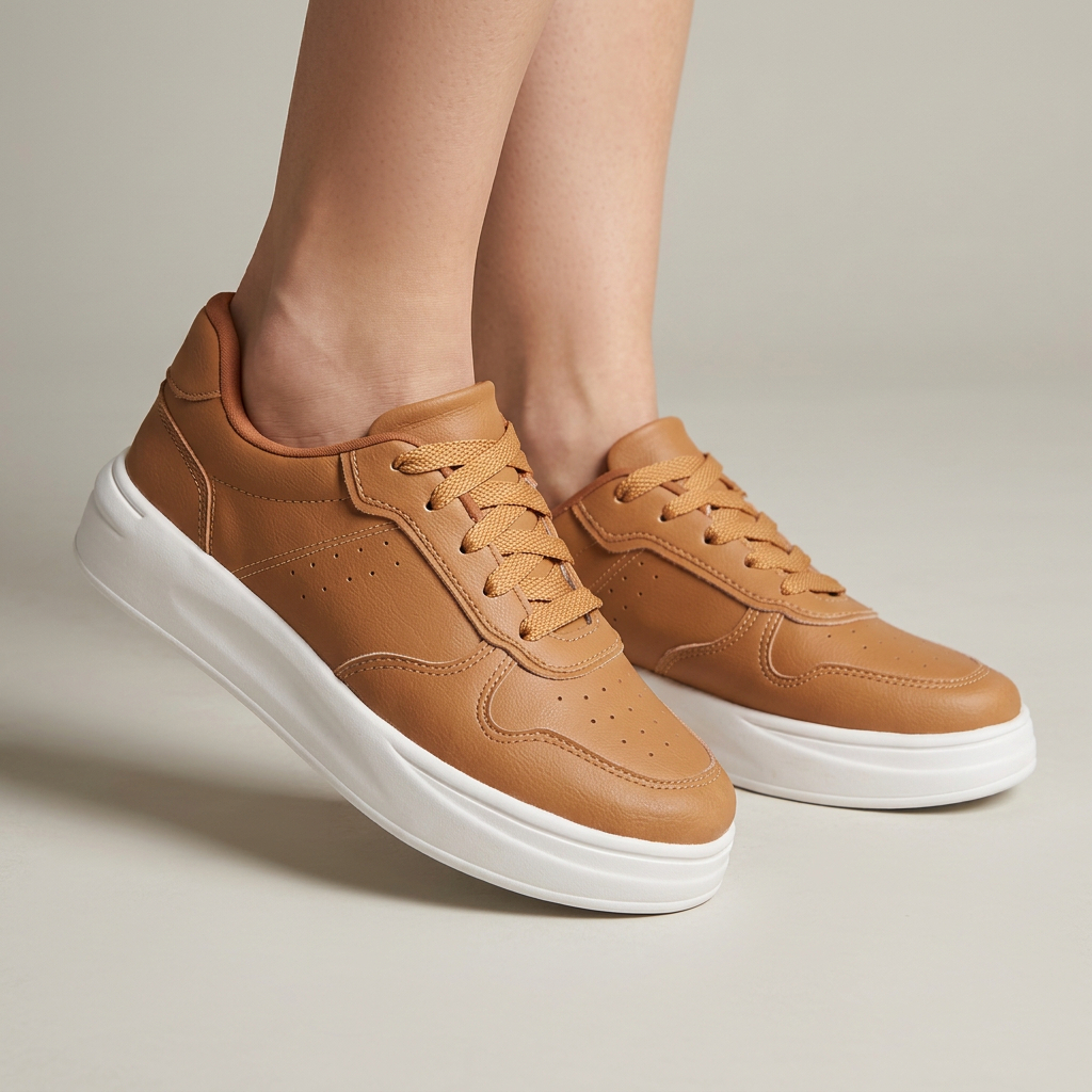 Tênis Feminino Casual Plataforma Flatform Confortável Macio Leve Antiderrapante Academia e Dia a Dia