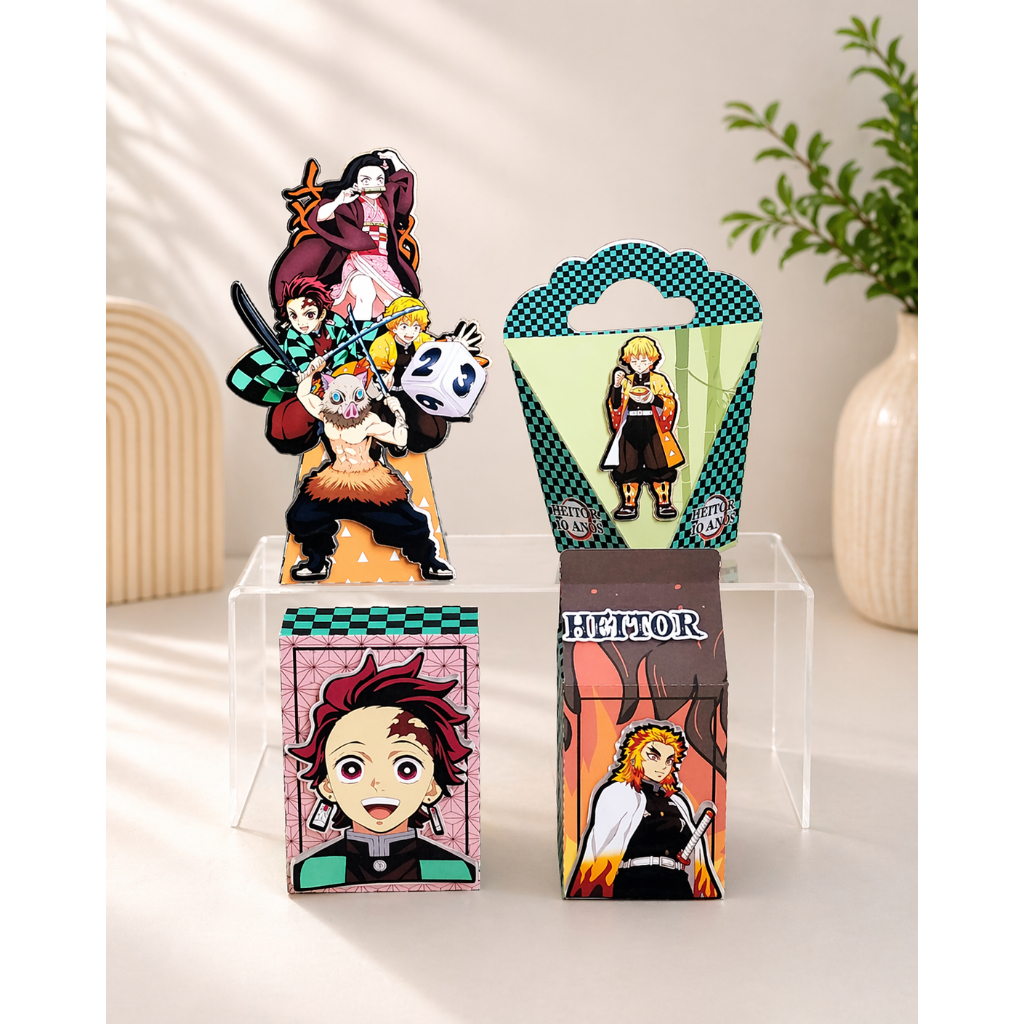 Kit Festa Demon Slayer Personalizado | Lembrancinhas | Decoração | Aniversário | Caixinhas Personalizadas | Caixinhas