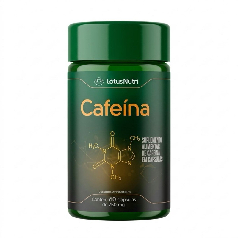 Cafeína 60 Cápsulas 750 mg | Energia, Foco e Performance | Lótus Nutri