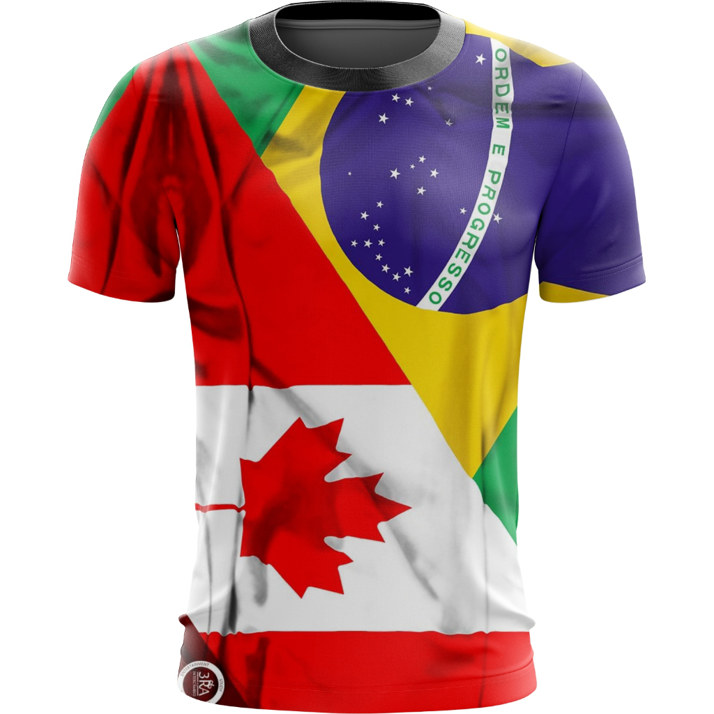 camisa camiseta brasil e canada países união