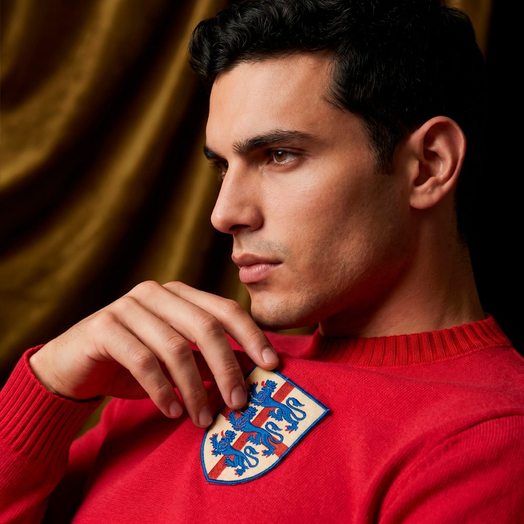 Camisa Inglaterra Retrô 1966 Manga Longa Masculina