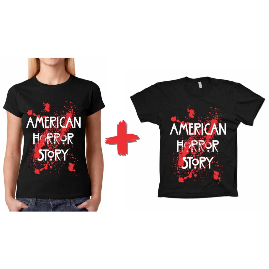 Kit 2 Camisetas Mãe e Filho Adulto + Infantil Series Geek - American Horror Story - 100% Algodão