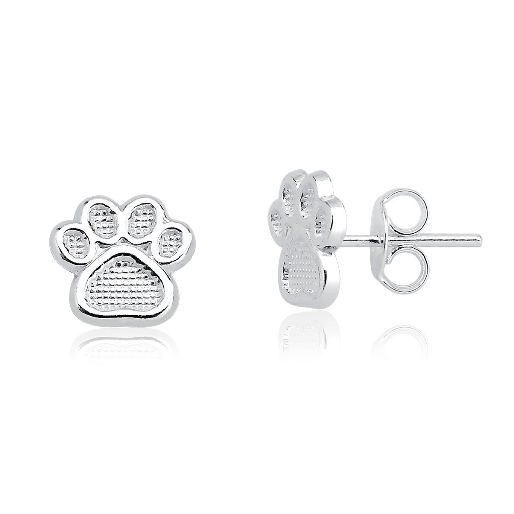 Brinco de Prata 925 Patinha de Cachorro