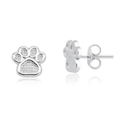 Brinco de Prata 925 Patinha de Cachorro