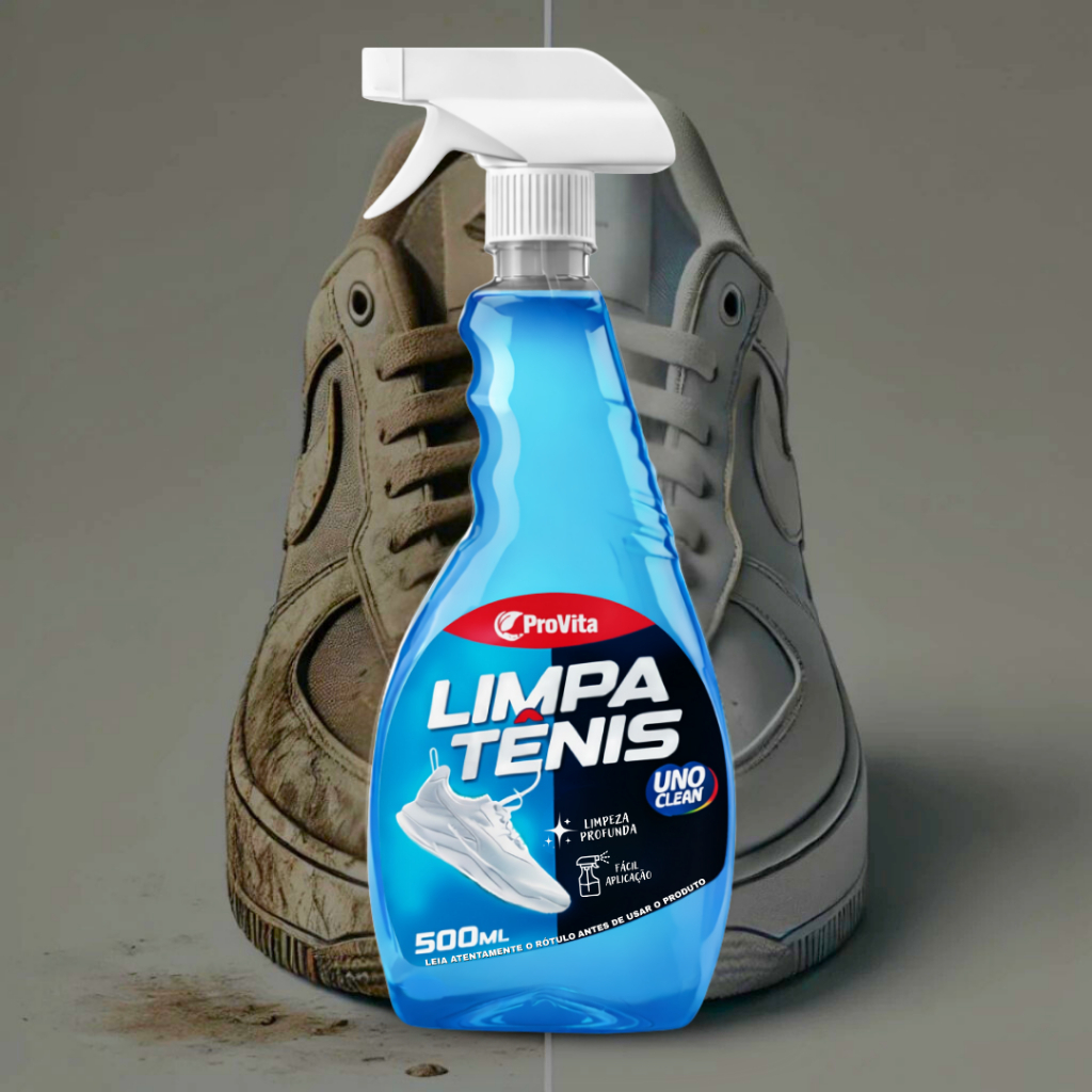 Detalhes do Spray Limpa Tênis Premium Provita 500ml Limpeza Profunda em Tecido, Couro e Sola | Limpador para Sapatos e Sneakers Remo