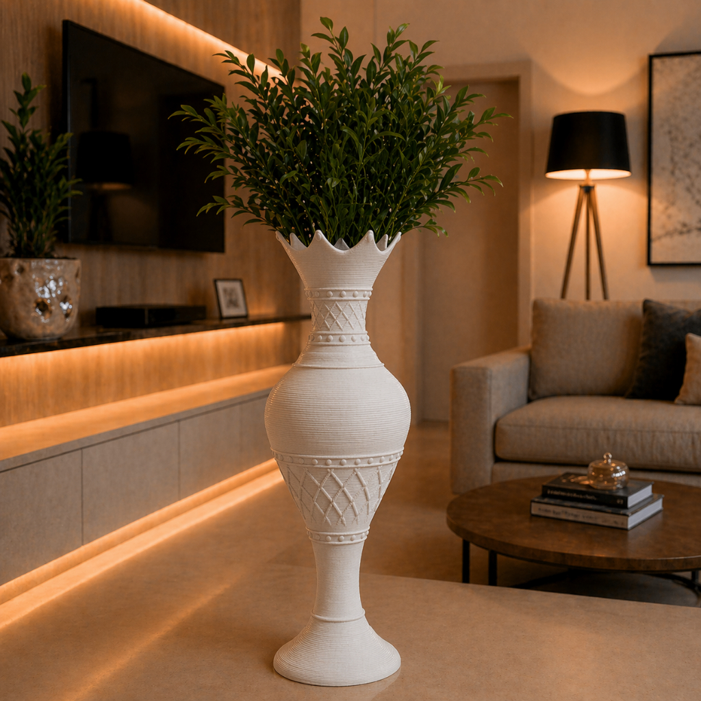 Vaso Decorativo Gigante Real Classic - Ânfora de Luxo Estilo Grego para Chão e Mesa