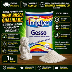 Gesso Branco Secagem Lenta 1Kg Indeflex
