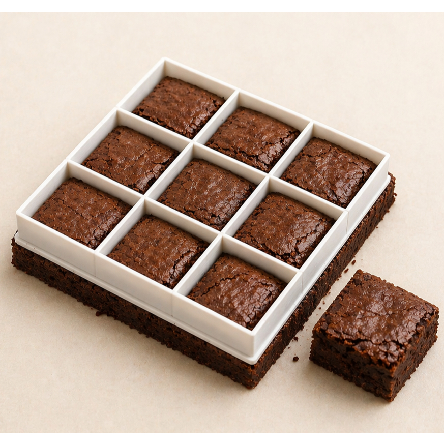 Cortador mini brownie 3x3 9 Cortes cm Quadrado Confeitaria Massas Docinhos