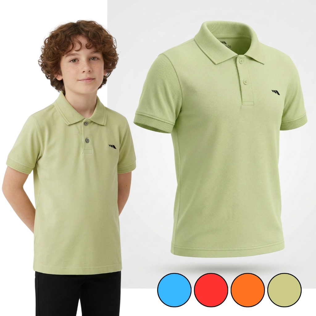 Camisa Polo Infantil Juvenil Gola Polo Premium Piquet do 2 ao 16 Menino Elegante Moda Básica Casual