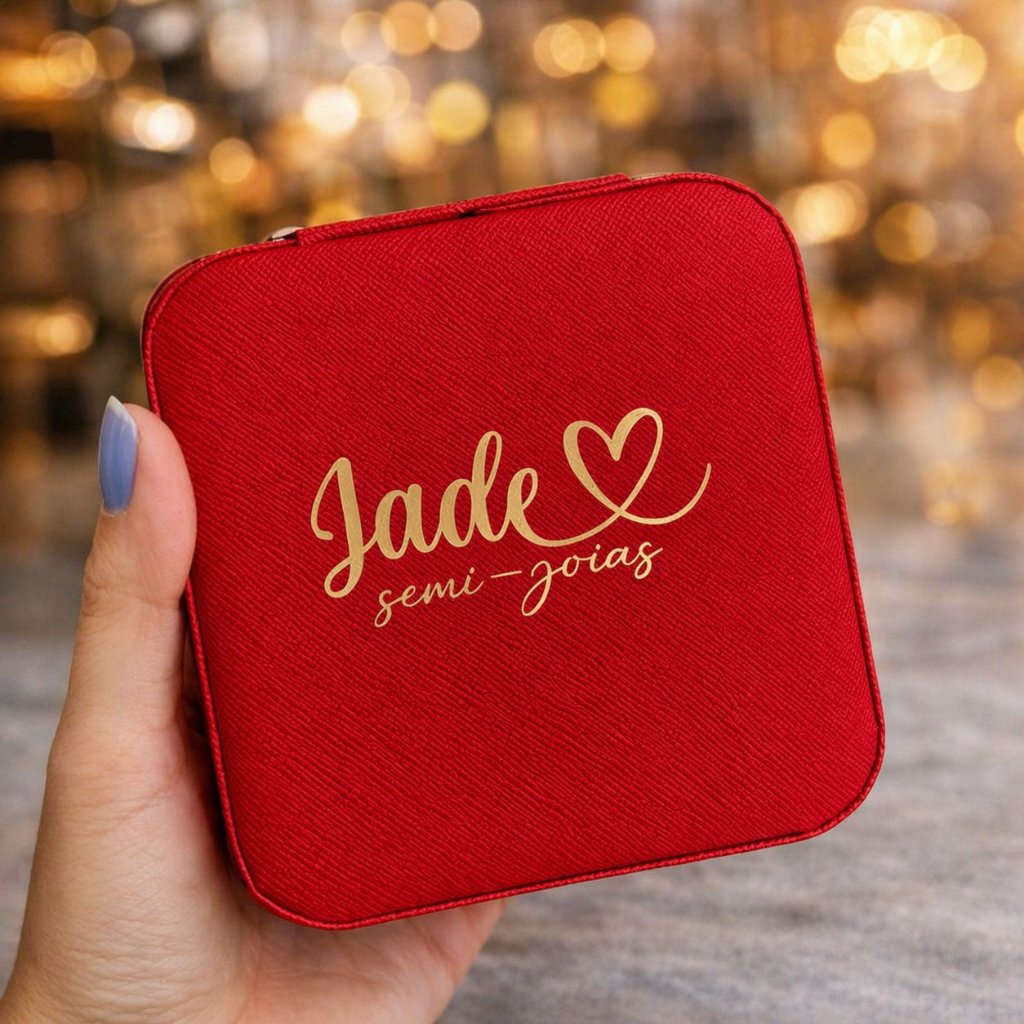 Porta Joia Personalizado Com Gravação a Laser Seu Nome Dourado Ou Prata