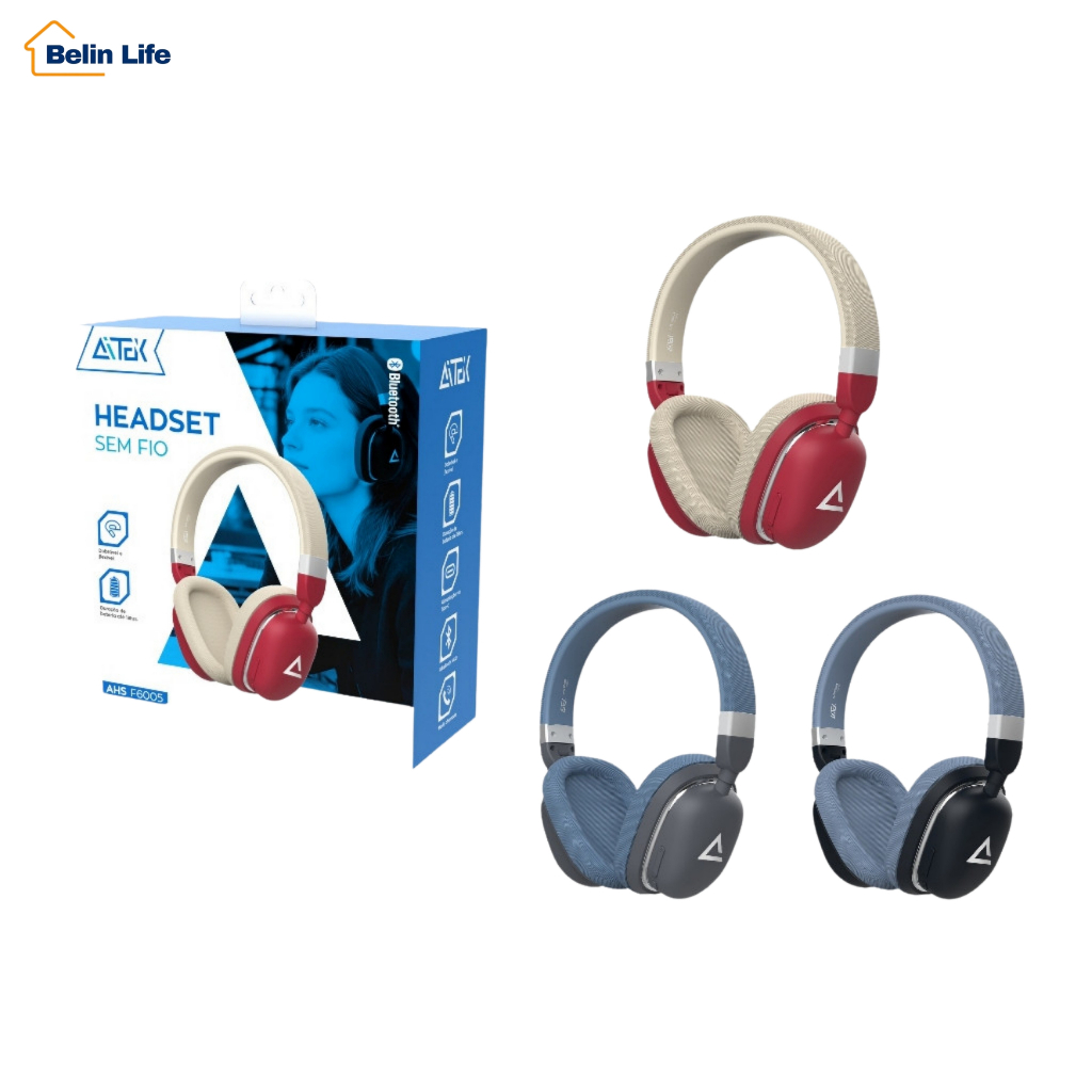 Fone De Ouvido Bluetooth 6.0 Infantil Sem Fio 18h Bateria USB-C Confortável Aitek AHS-F6005
