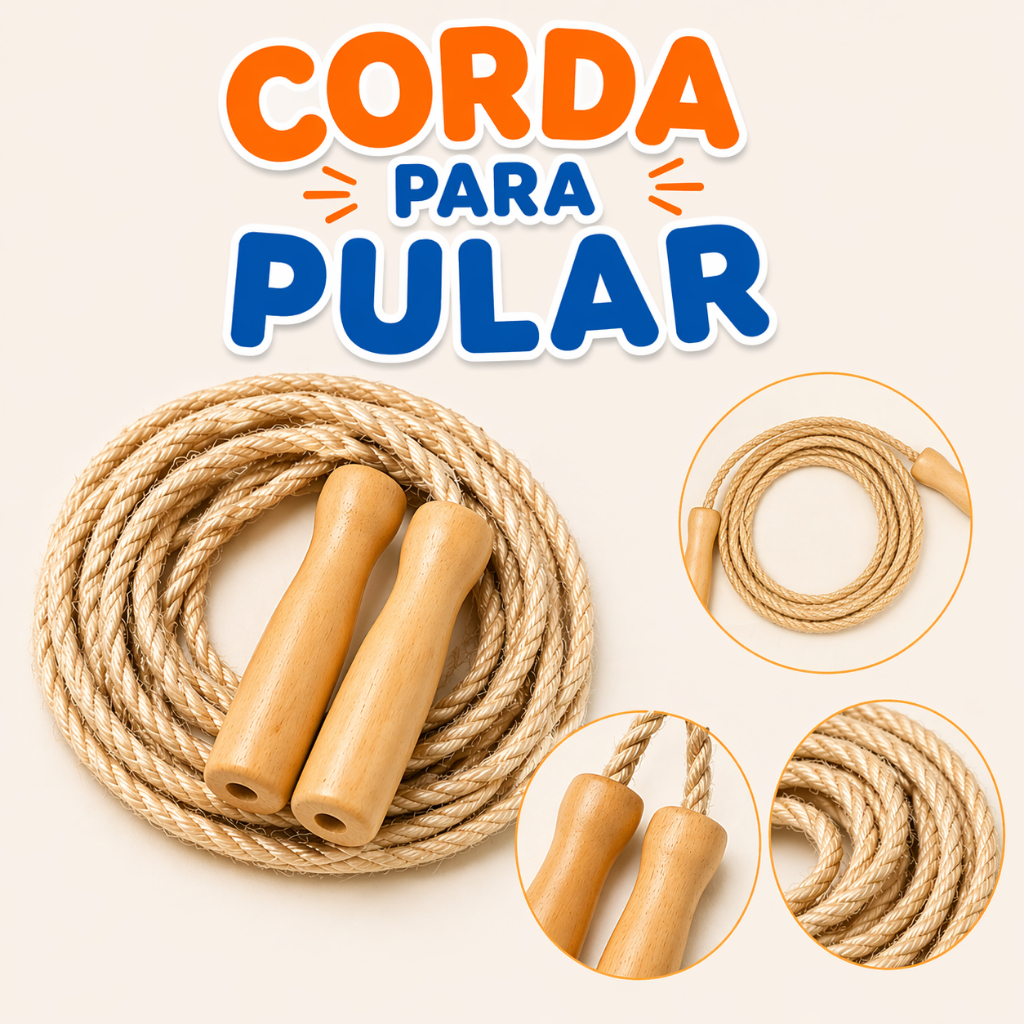 Pula Corda Infantil em Sisal Corda de Pular Resistente e Leve