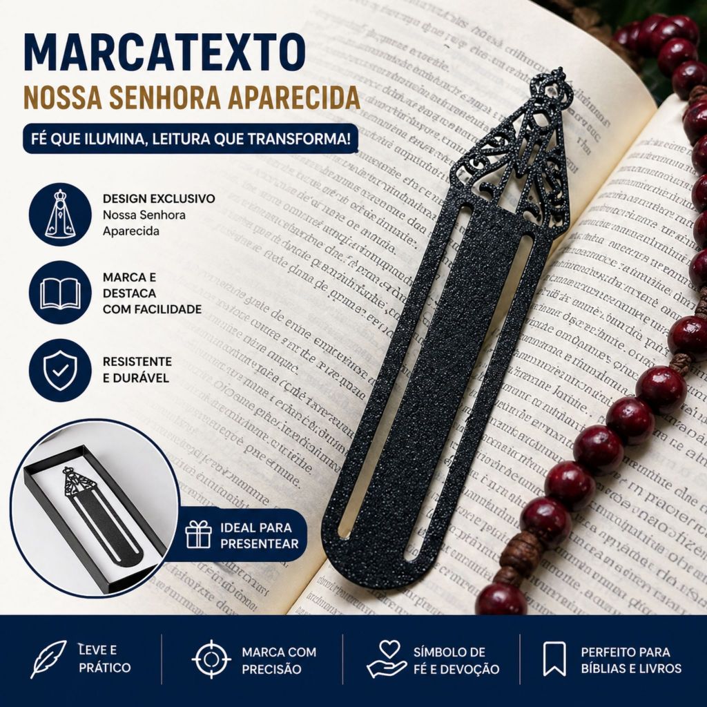 kit 5 Marca texto Nossa Senhora Aparecida Marcador de Bíblia Presente Católico Leitura Devocional Marcador De Página