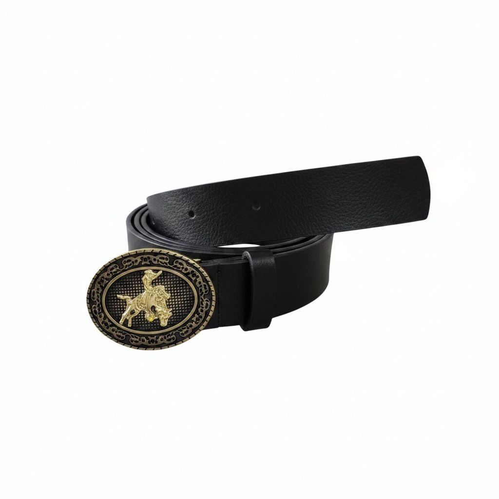Cinto Feminino Couro Sintético Fivela Ouro Velho Da  Moda  Country Elegante - Elaine