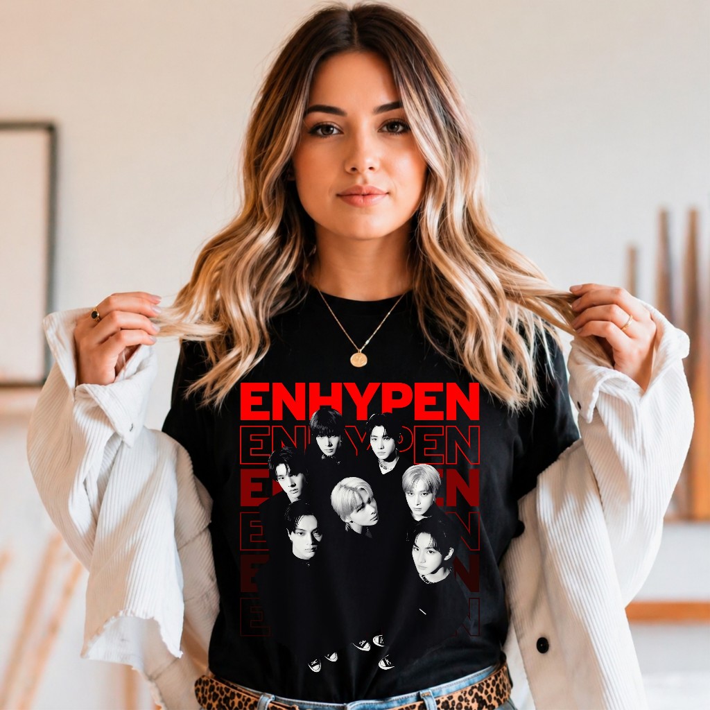 Camiseta Preta Enhypen World tour