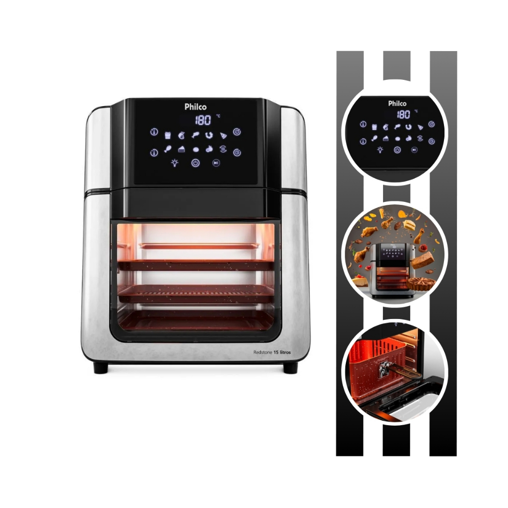 Air Fryer Fritadeira Elétrica Oven Capacidade de 15 Litros Com Painel Digital PAF15A Philco
