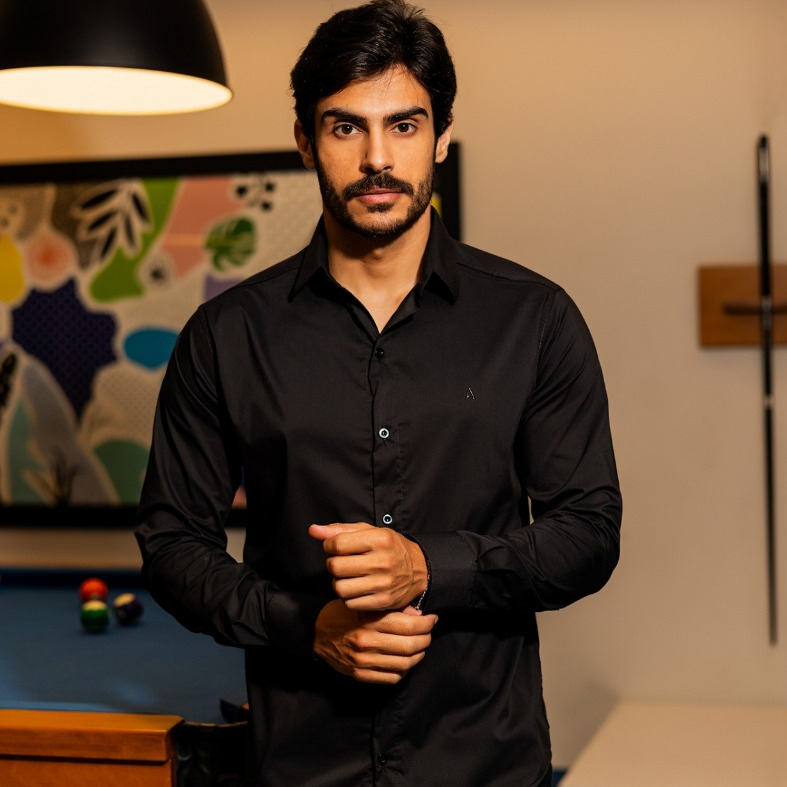 Camisa Social Masculina Manga Longa Slim Fit Confortável Elegante Casual Premium Direto de Fábrica