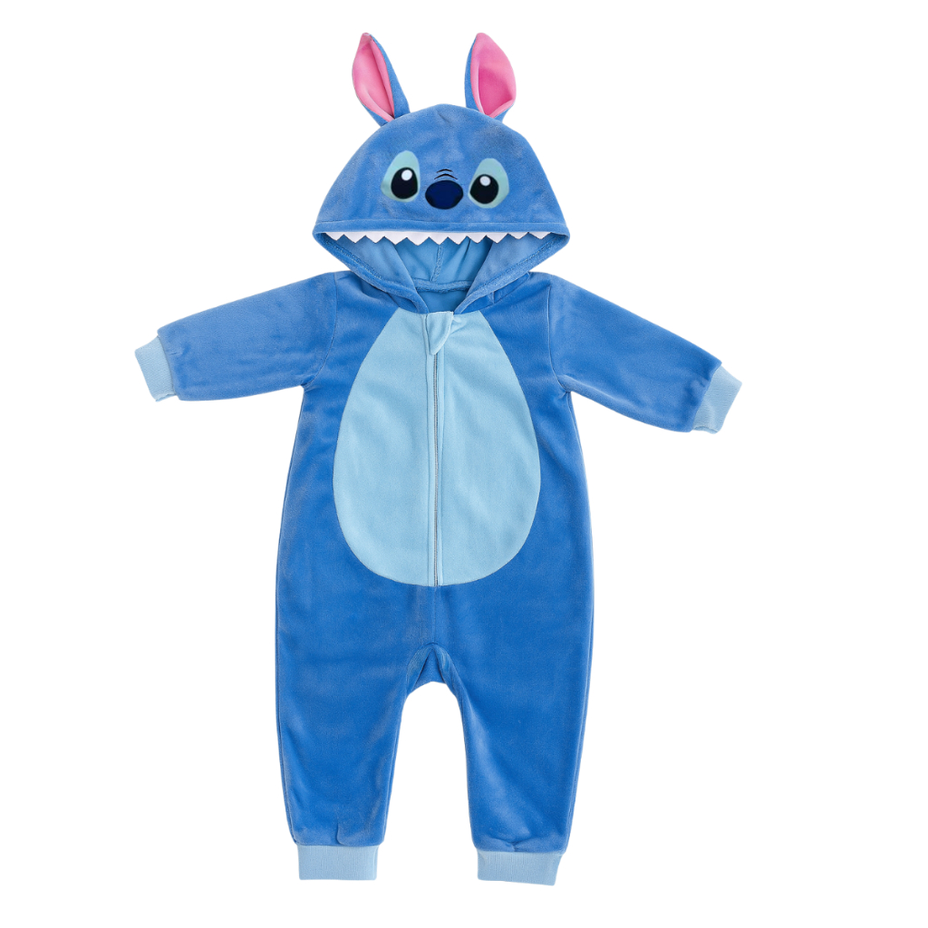 Macacão Pijama Infantil Bebê Longo Bebê Criança Touca Bordada Fofo