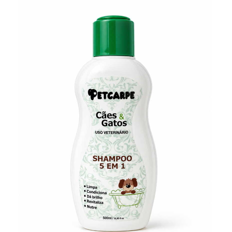 Shampoo 5 Em 1 Pet Carp Para Cães E Gatos de todas as raças pets e pelagens diversas 500 ml