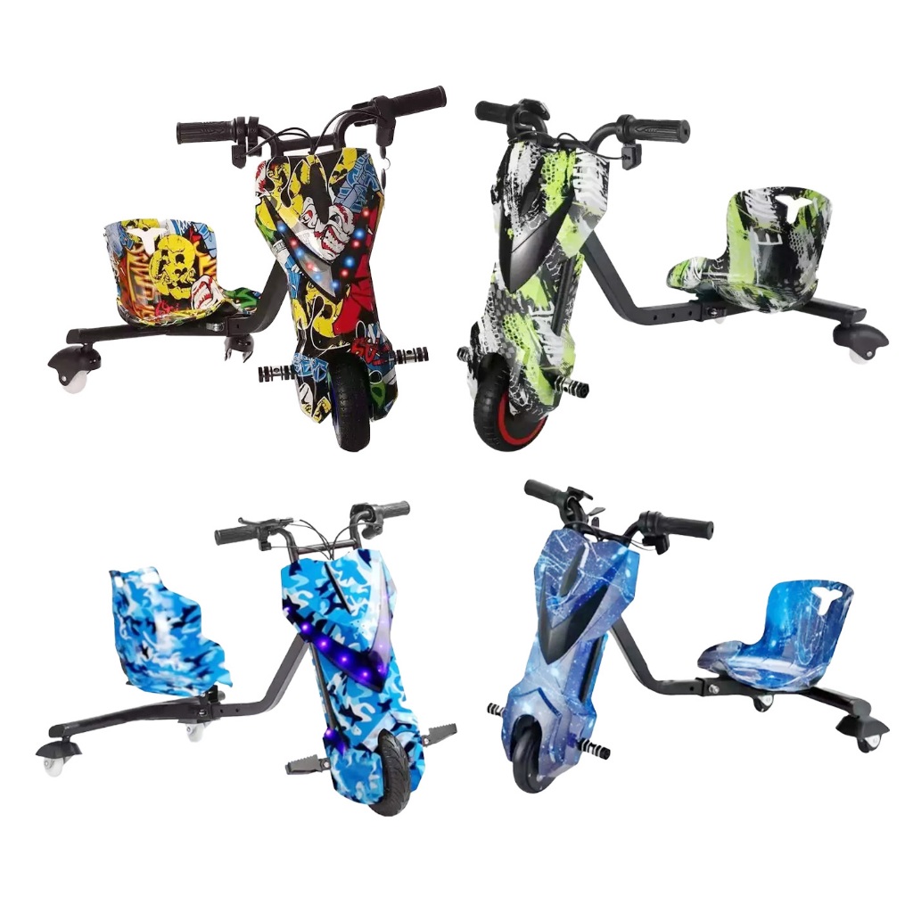 Triciclo Elétrico Infantil e Adulto 350w 8 Polegada Drift 3 Velocidades Skate Elétrico com Bluetooth