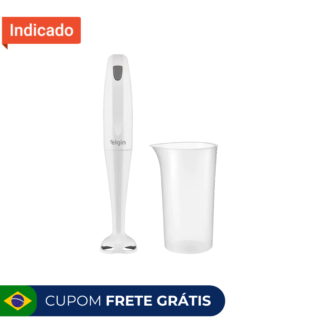 Imagem Mixer de Mão Elgin 2 em 1 200W com Copo 700ml Branco