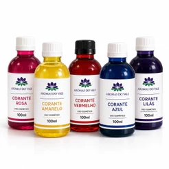 Corante Cosmético 100ml Líquido Cores para Sabonete Creme e Shampoo Sais de Banho Perfumes