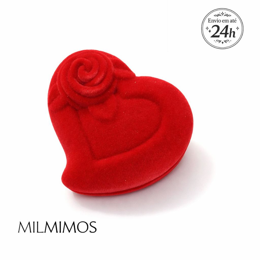 Caixa Porta Joias Veludo Luxo - Aliança Anel Namorada Casamento Noivado - Embalagem Presente 6x6cm