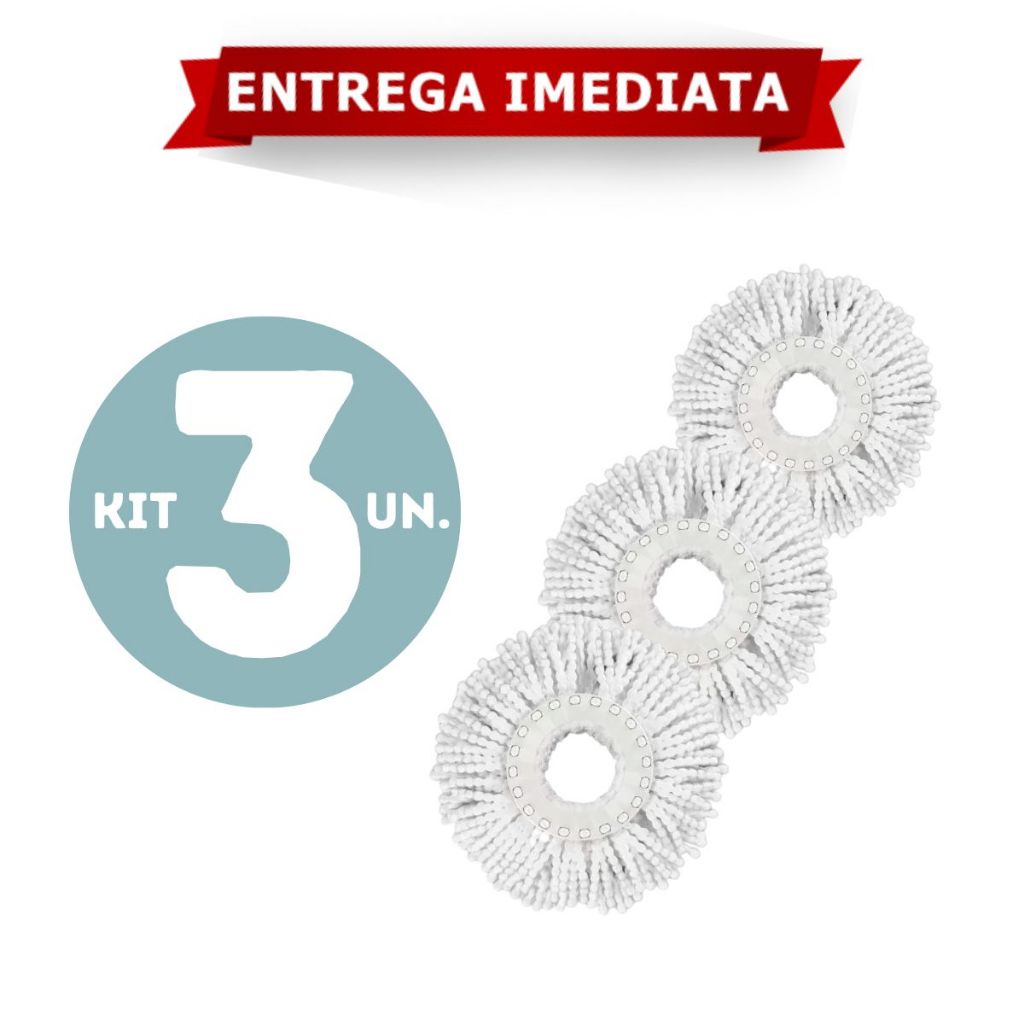 Refil de Mop Giratório Universal 2 Tamanhos