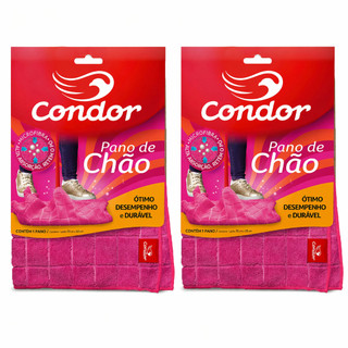 Pano de Chão Microfibra Grande 70x50cm Rosa – Kit 2 Unidades Alta Absorção Multiuso Condor