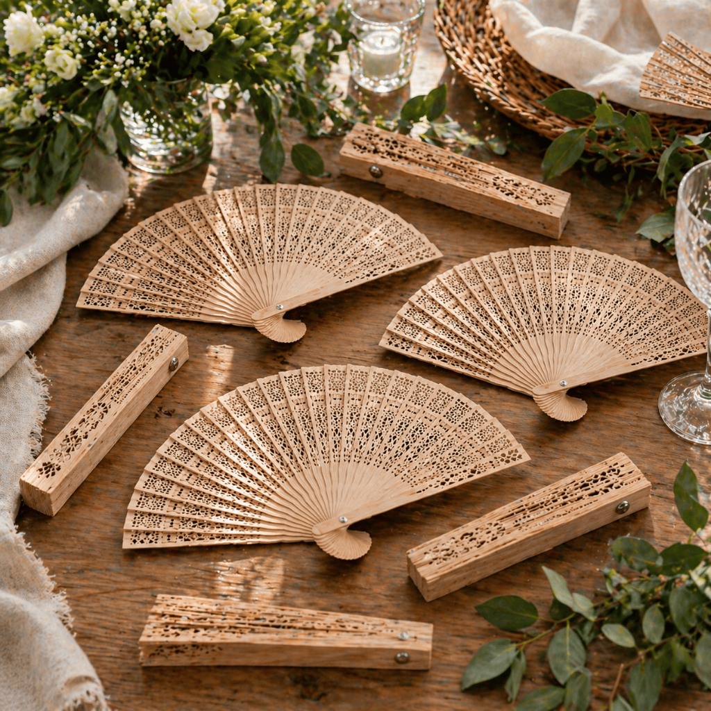 Leque de Madeira para Lembrancinha Presente Brinde Casamento Evento Festa Decorativo Decoração de Mão Lembrança