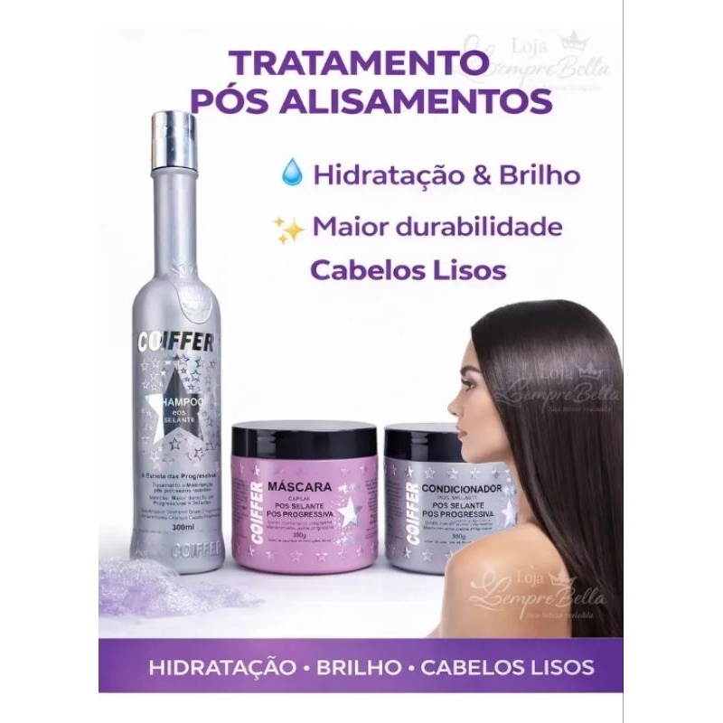 Kit Tratamento Capilar Pós Alisamentos e Progressiva Coiffer