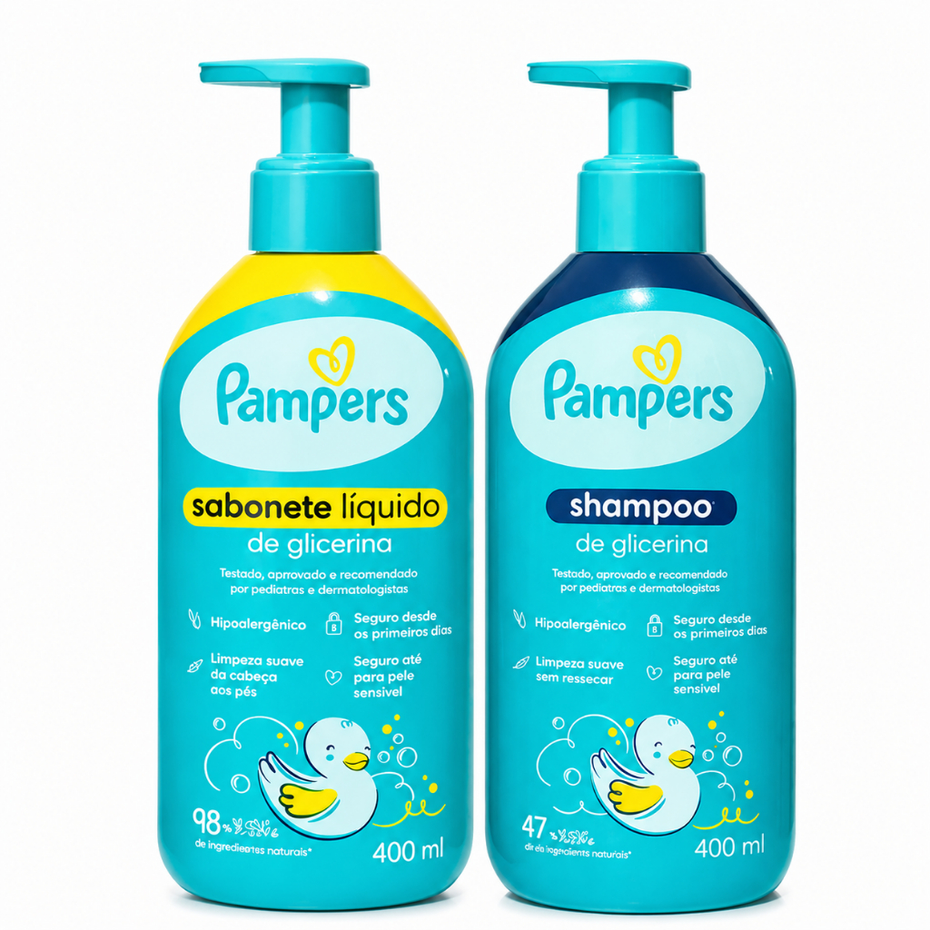 Kit Shampoo Glicerina + Sabonete Líquido Glicerina Pampers
