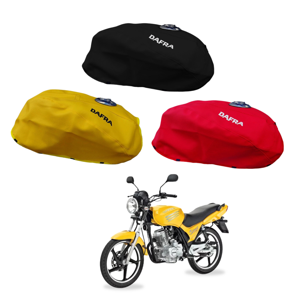 Capa de Tanque Moto Dafra Speed 150 Todos os Anos Proteção Encaixe Perfeito Amarelo Vermelho Preto