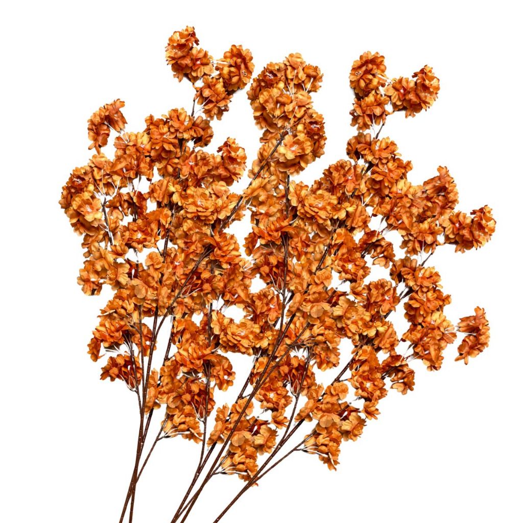 5 Galhos Flor Cerejeira Rosa Artificial Planta