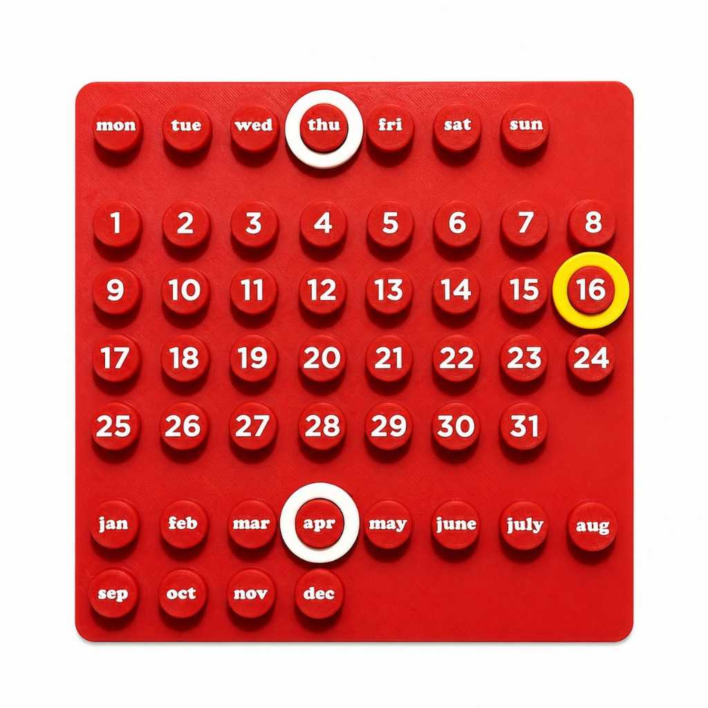 Calendário Perpétuo Decorativo 3D - Decoração Criativa para Mesa ou Escritório