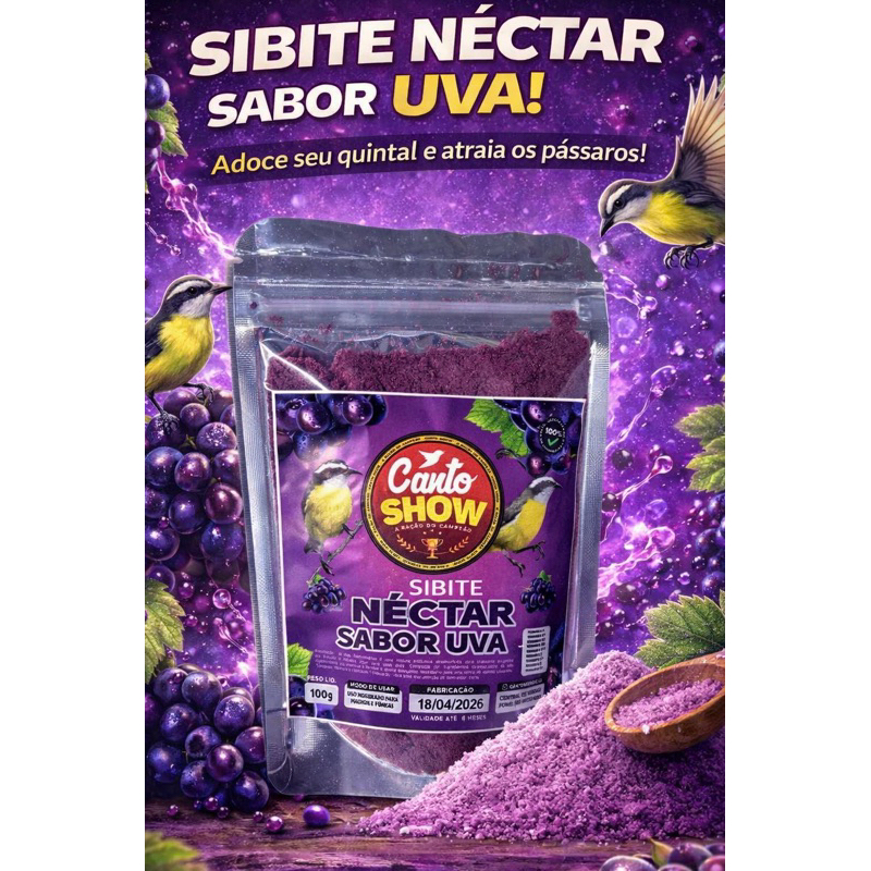canto show néctar sabor uva 100g