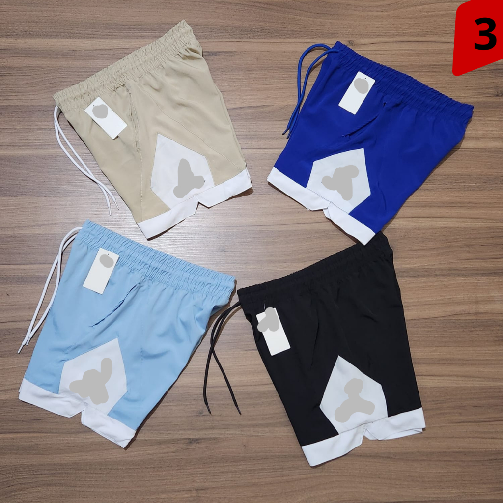 Shorts Masculino Tactel Elastano Academia Treino Esportivo Verão Praia Calções Masculinos