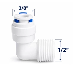 Conector Cotovelo Engate Rápido Mangueira 3/8 para Rosca 1/2 - Filtro Purificador Jardinagem
