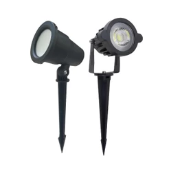 kit 4 ou 6 Luminaria Spot Espeto Jardim 7W Led Luz Branca Quente, Verde e Amarela IP65