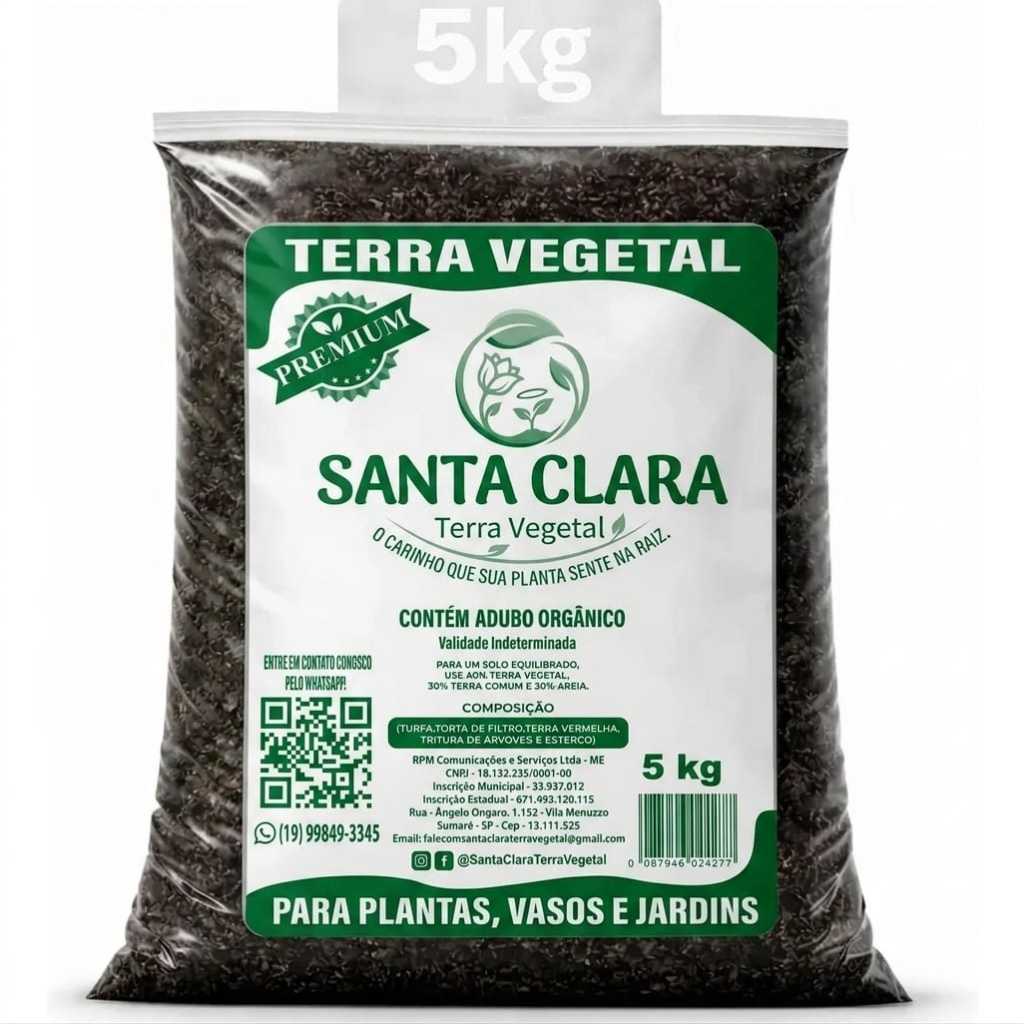 Terra Vegetal Santa Clara Premium 5kg Adubada Premium