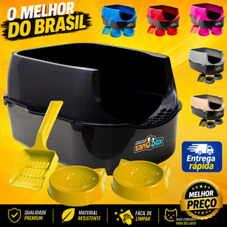 Caixa de Areia para Gatos Grandes Banheiro Sanitário Pet Aberta Resistente Forte Furba Sa…