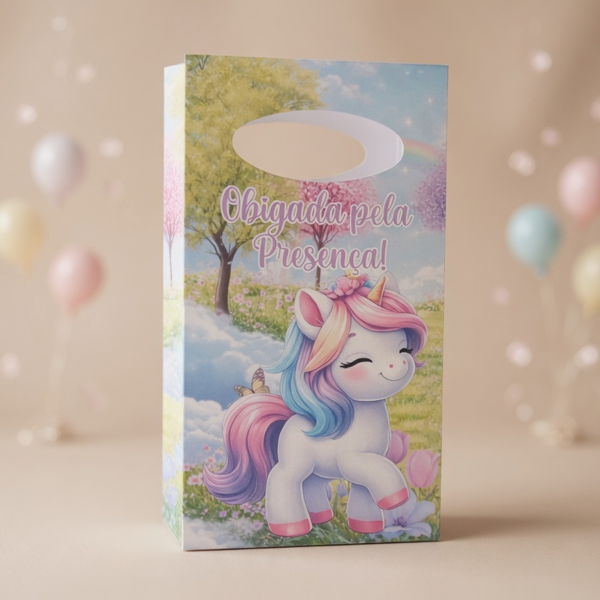 Sacolinha P Unicórnio 2.0/Para Festa Infantil/Lembrancinha para Aniversário/Decoração