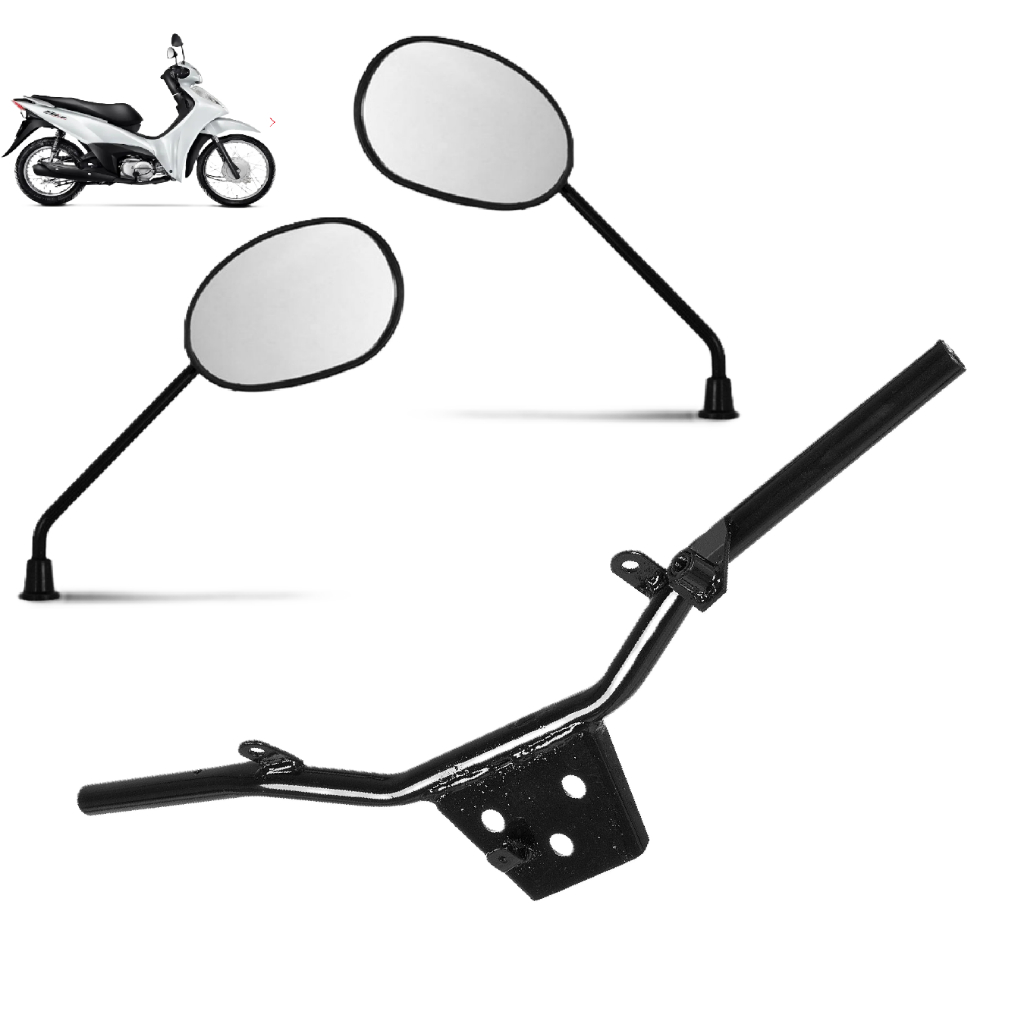 Guidon Guidão e Espelho Retrovisor Moto Biz 100 125 KS ES EX 2011 2012 2013 2014 2015 2016 2017