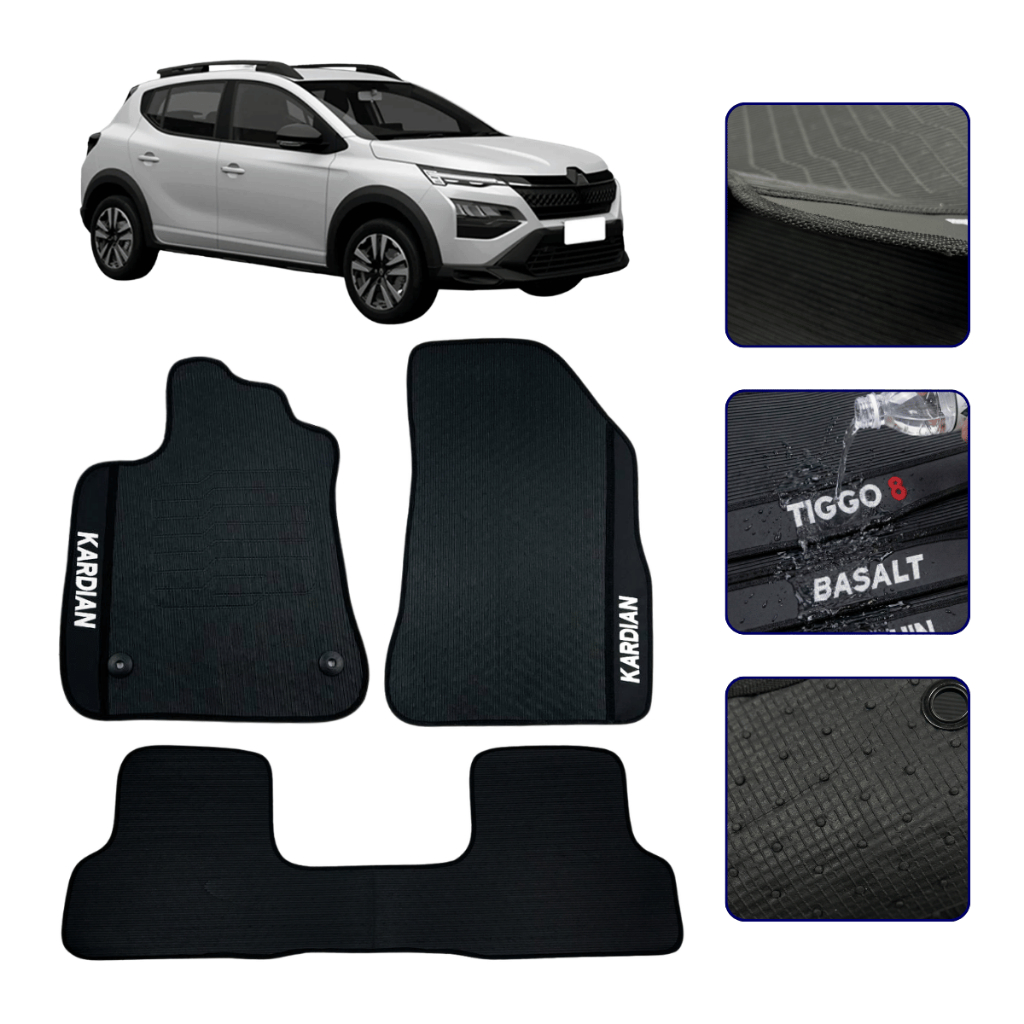 Jogo de Tapete Para Kardian Evolution Suv 2023 2024 2025 2026 Premium Borracha Kit Automotivo