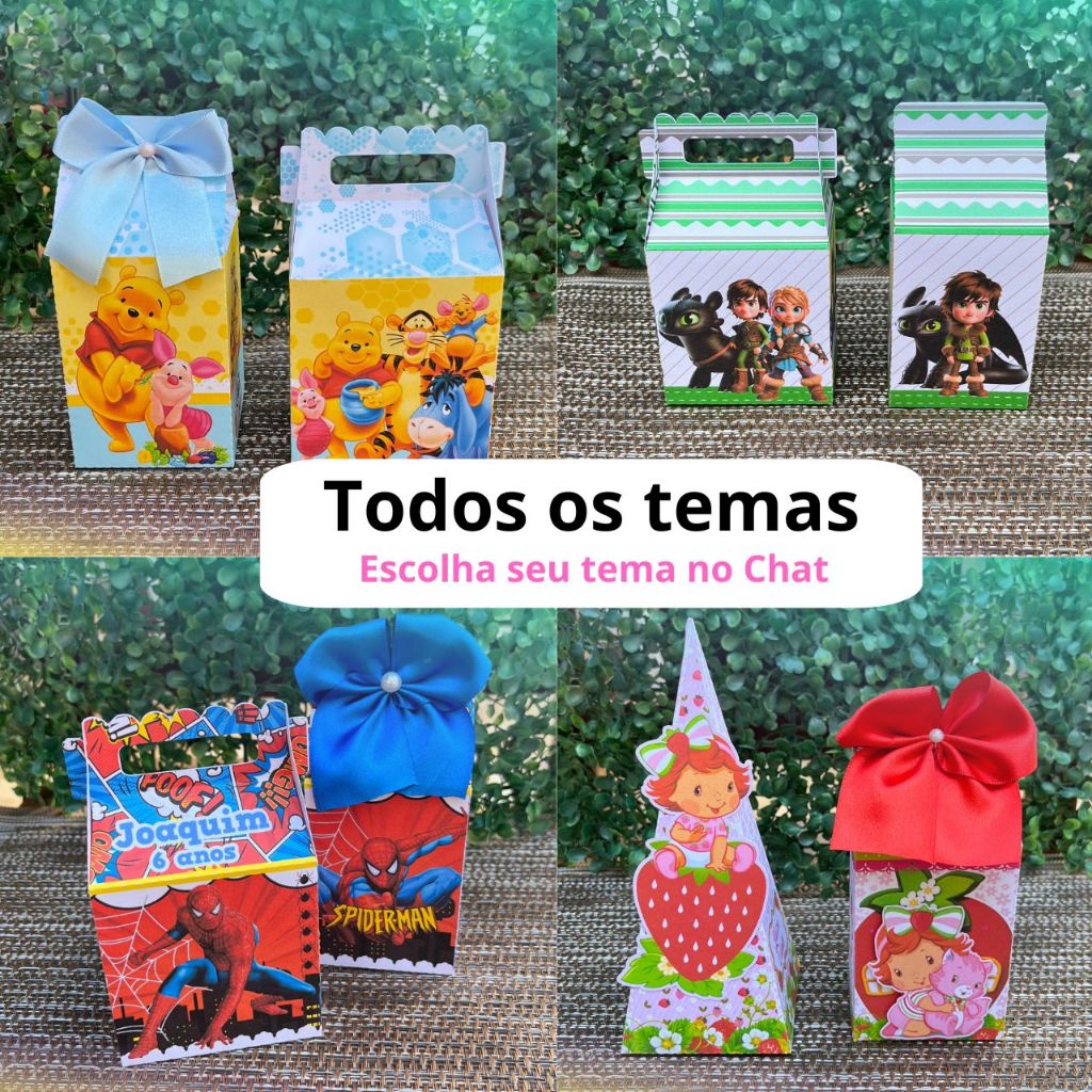 Lembrancinha personalizada Caixinha Kit 20 lembrancinha/Festa infantil/Todos os temas escolha o seu kit aniversario