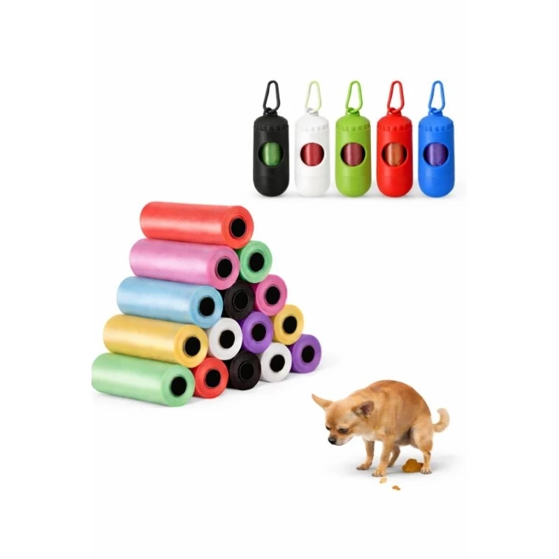 Kit Refil Cata Caca Pet com Porta Refil – Saquinhos Higiênicos para Cachorro e Gato
